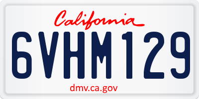 CA license plate 6VHM129