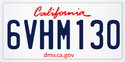 CA license plate 6VHM130