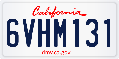 CA license plate 6VHM131