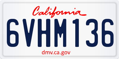 CA license plate 6VHM136