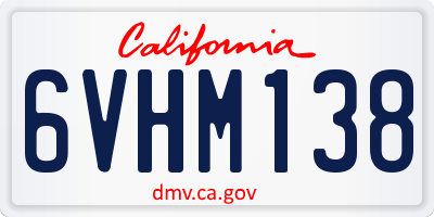 CA license plate 6VHM138