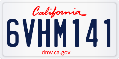 CA license plate 6VHM141