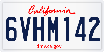 CA license plate 6VHM142