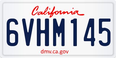 CA license plate 6VHM145
