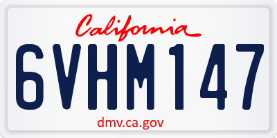 CA license plate 6VHM147