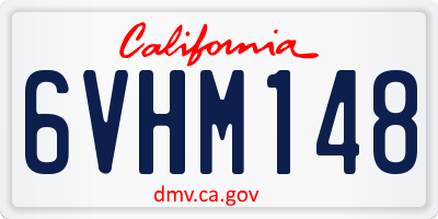 CA license plate 6VHM148