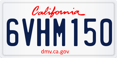 CA license plate 6VHM150