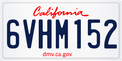 CA license plate 6VHM152