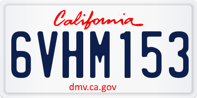 CA license plate 6VHM153