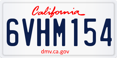 CA license plate 6VHM154