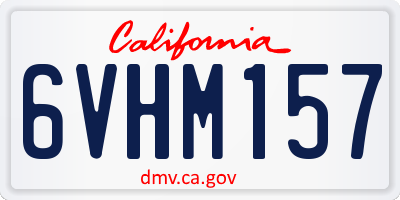 CA license plate 6VHM157