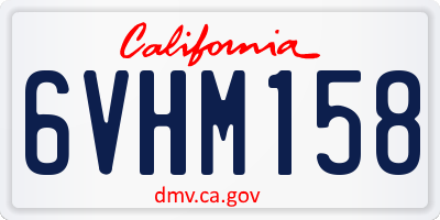 CA license plate 6VHM158