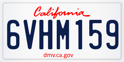 CA license plate 6VHM159