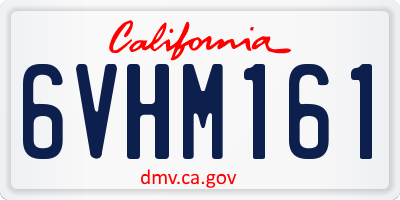 CA license plate 6VHM161