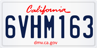 CA license plate 6VHM163