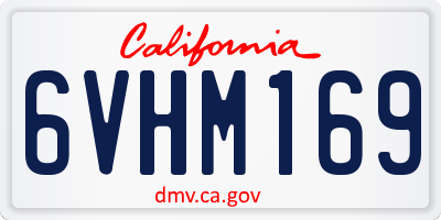 CA license plate 6VHM169
