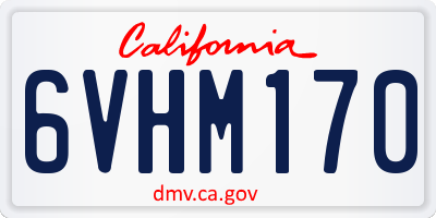 CA license plate 6VHM170