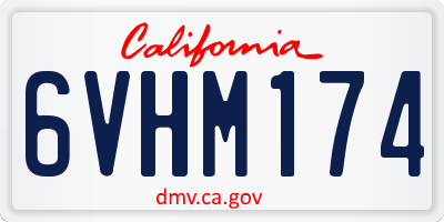 CA license plate 6VHM174