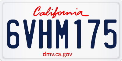 CA license plate 6VHM175