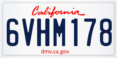 CA license plate 6VHM178