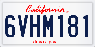 CA license plate 6VHM181