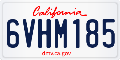 CA license plate 6VHM185