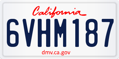 CA license plate 6VHM187
