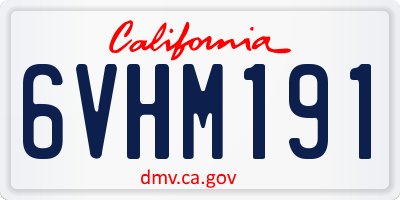 CA license plate 6VHM191