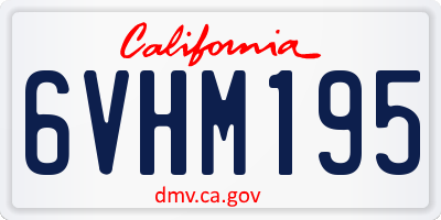 CA license plate 6VHM195