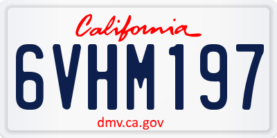 CA license plate 6VHM197