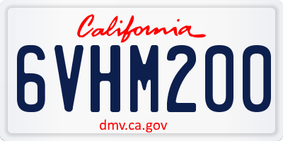 CA license plate 6VHM200