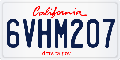 CA license plate 6VHM207