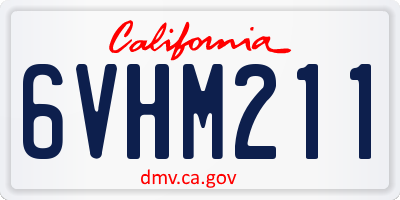 CA license plate 6VHM211