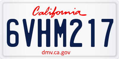 CA license plate 6VHM217