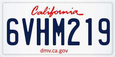 CA license plate 6VHM219