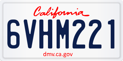 CA license plate 6VHM221