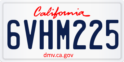 CA license plate 6VHM225
