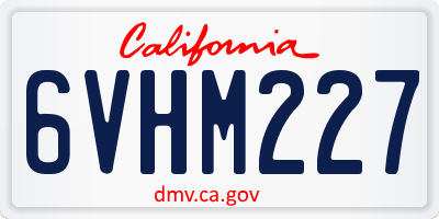 CA license plate 6VHM227