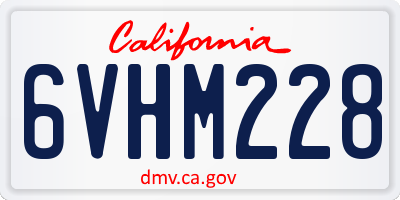 CA license plate 6VHM228