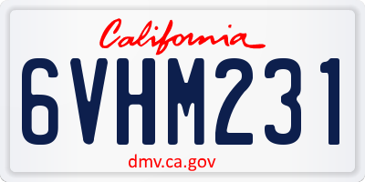 CA license plate 6VHM231