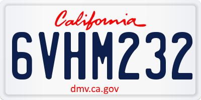 CA license plate 6VHM232