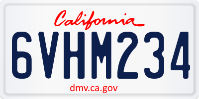 CA license plate 6VHM234
