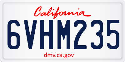 CA license plate 6VHM235
