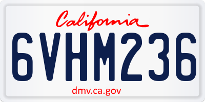 CA license plate 6VHM236