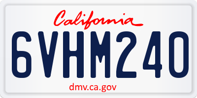 CA license plate 6VHM240