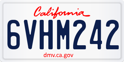 CA license plate 6VHM242