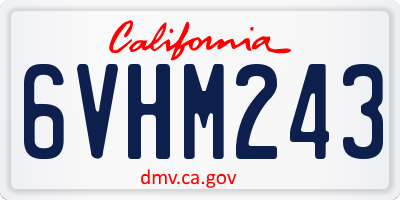 CA license plate 6VHM243
