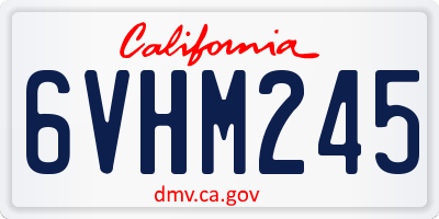CA license plate 6VHM245