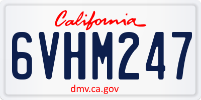CA license plate 6VHM247