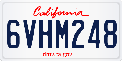 CA license plate 6VHM248